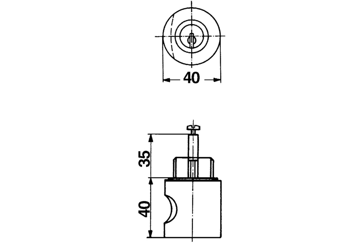 Zylinder-Drehgriff HEUSSER 3417 COMBI