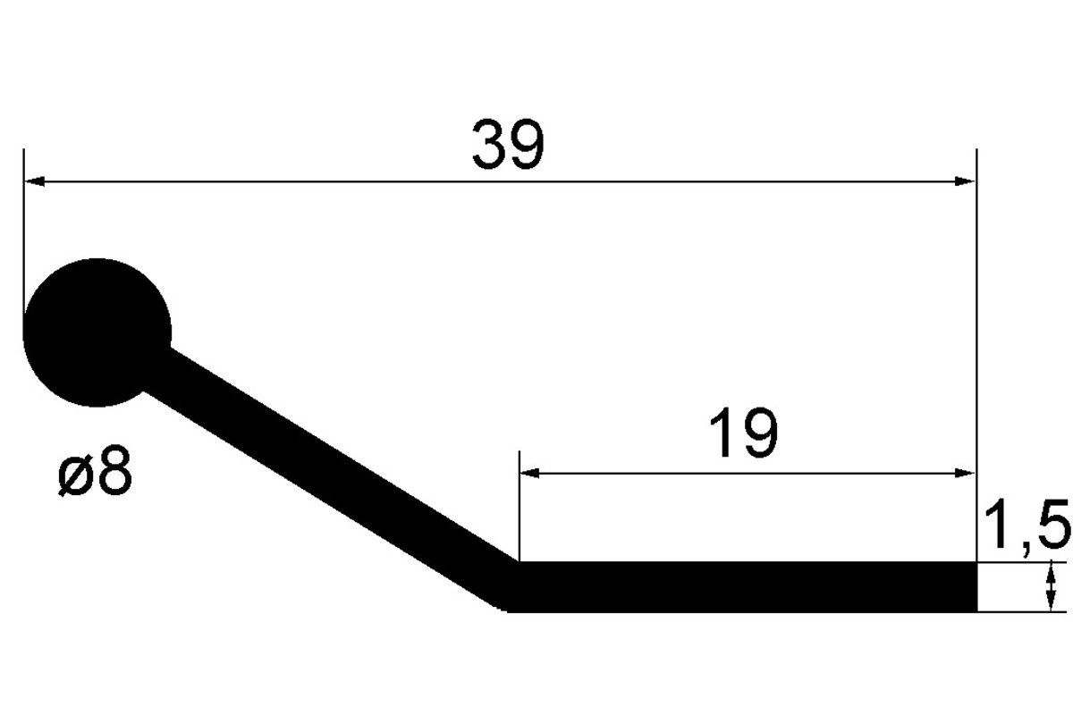 Griffe für stirnseitige Montage Paula
