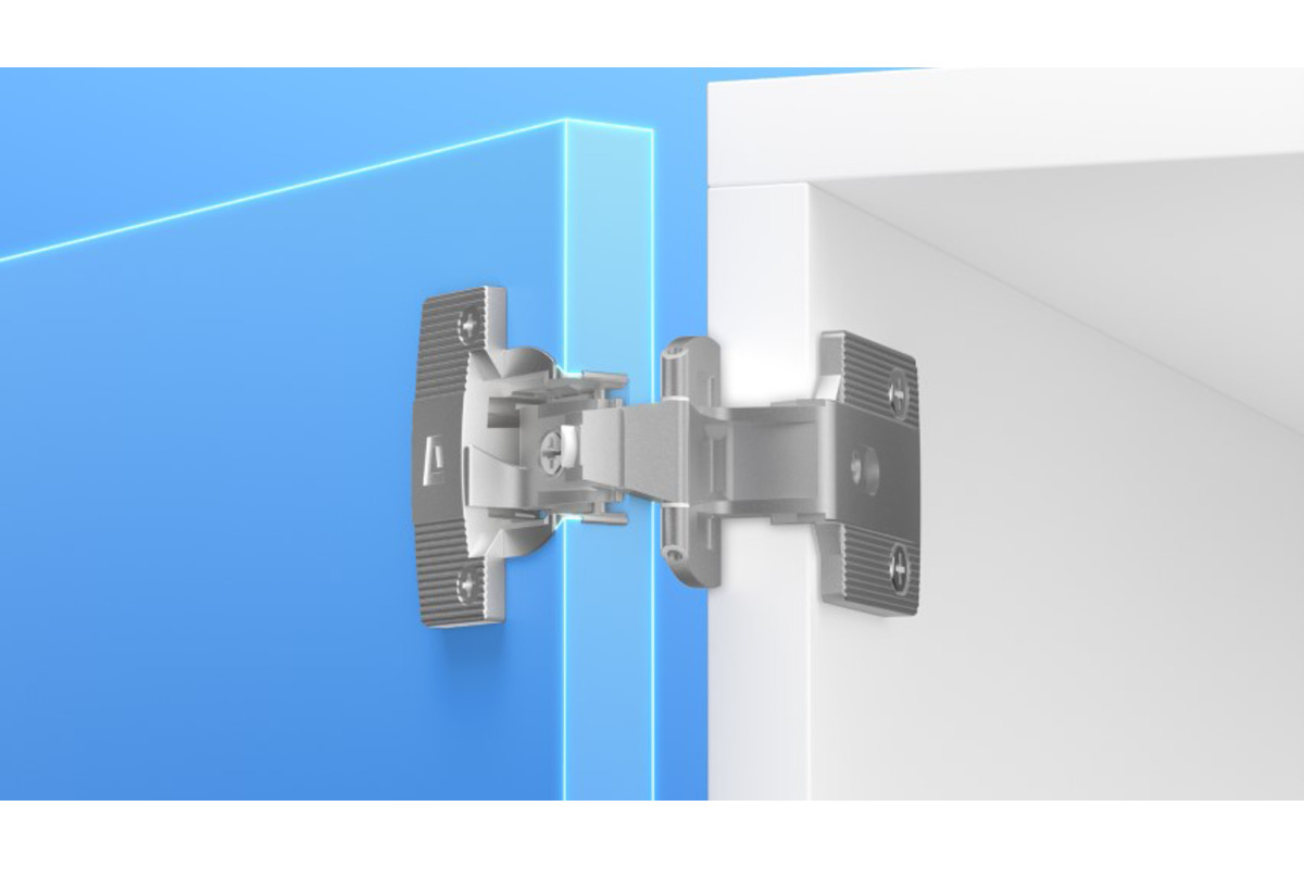 Einachs-Topfbänder PRÄMETA SERIE 3000, Türauflage 6.5 mm, Eckband, Rolle mittig
