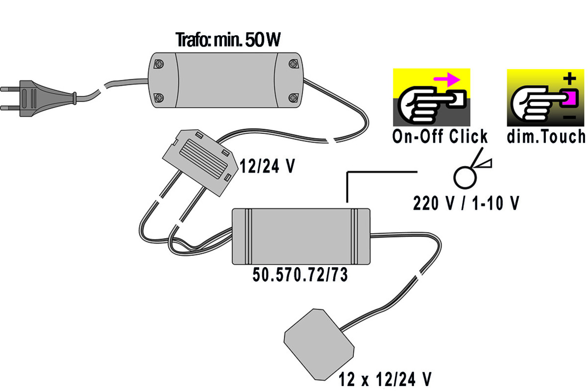 LED OT-Optronic Dimmschalter 12/24 V Schnittstelle 1 - 10 V