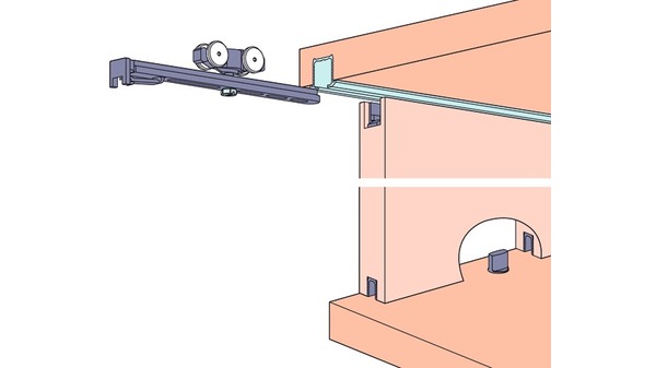 Schiebetürbeschläge HAWA Clipo 16 HM, Inslide