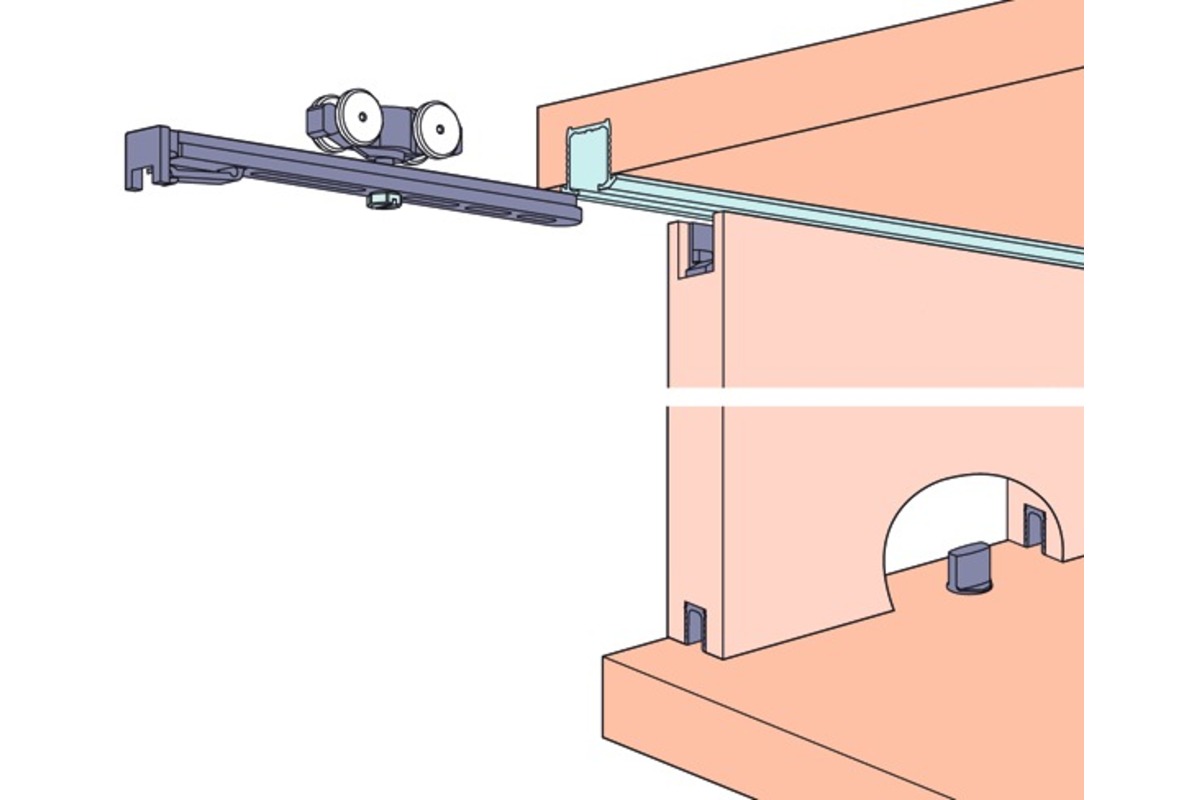 Schiebetürbeschläge HAWA Clipo 16 HM, Inslide