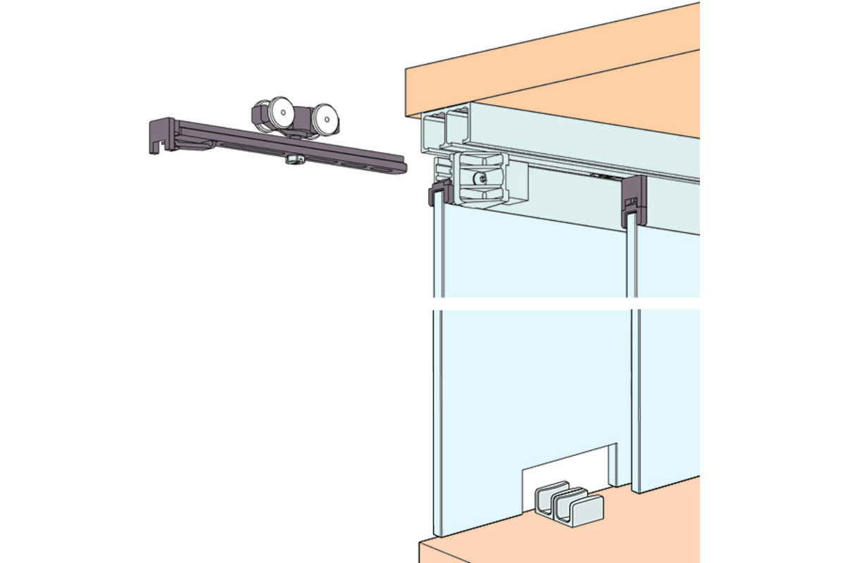 Schiebetürbeschläge HAWA Clipo 16 GPK Inslide