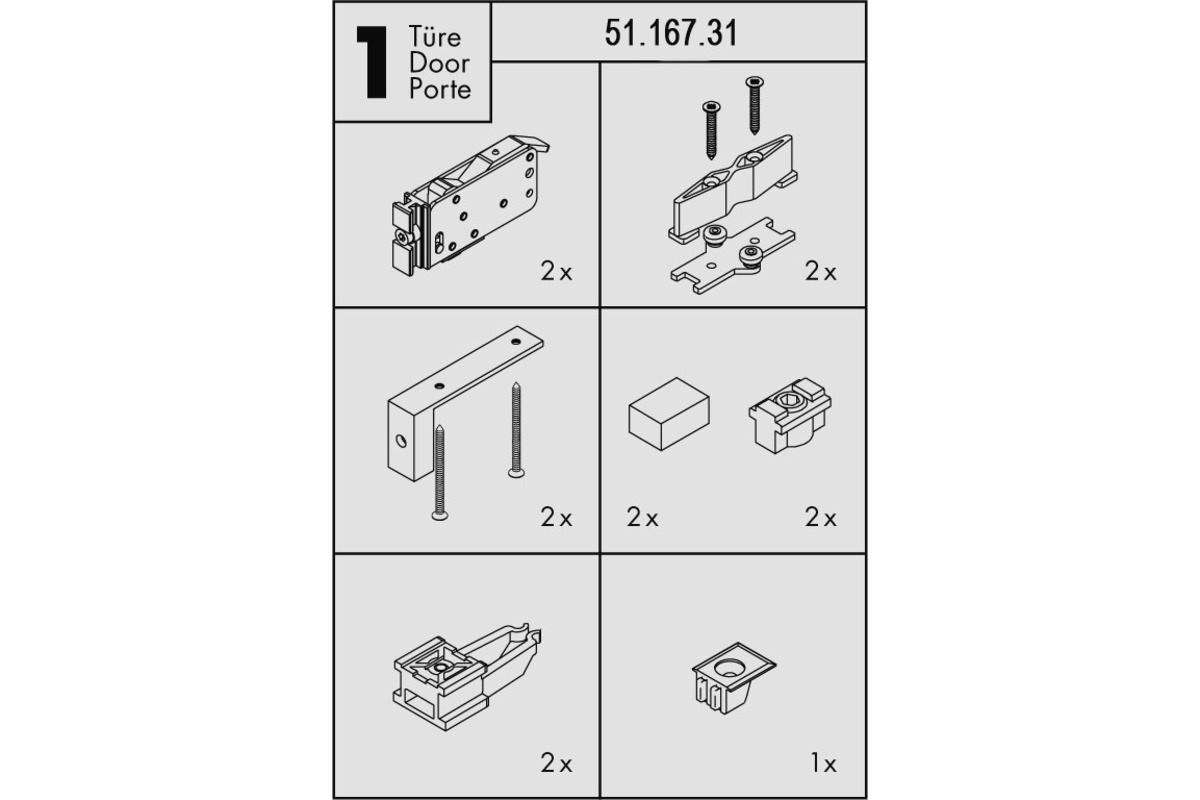 Schiebetürbeschläge HAWA Divido 80 H DS1