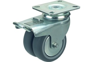 Doppel-Lenkrollen mit Feststeller