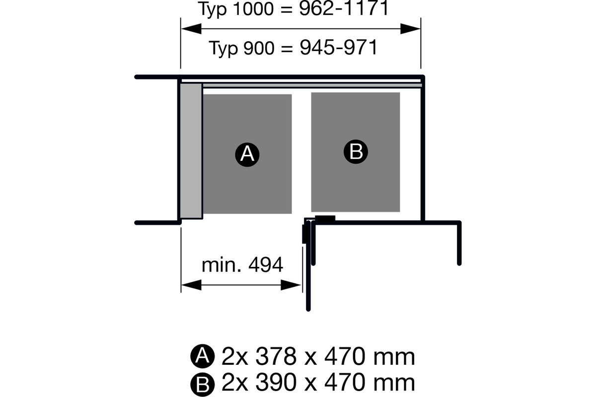 Einhängetablar-Set KESSEBÖHMER Arena Style 550/600