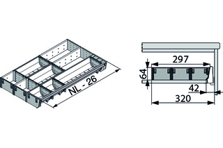 Facheinteilung-Set für TANDEMBOX BLUM ORGA-LINE 297
