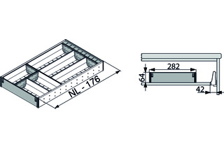 Besteckeinsatz für TANDEMBOX BLUM ORGA-LINE