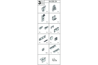 Garnitur HAWA Creation 25 GAK/H IS/FS, für 3 Türen