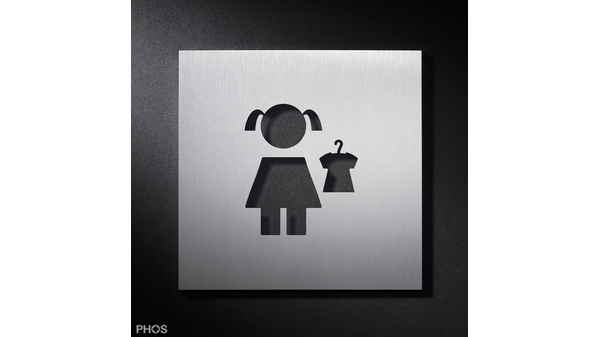 Piktogrammschild Garderobe Mädchen, PHOS
