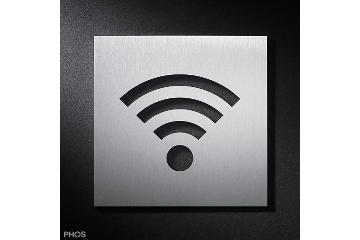 Piktogrammschild WLAN / Wi-Fi Symbol, PHOS