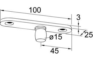 Oberer Zapfen PT 24 zu DORMA GLAS Universal