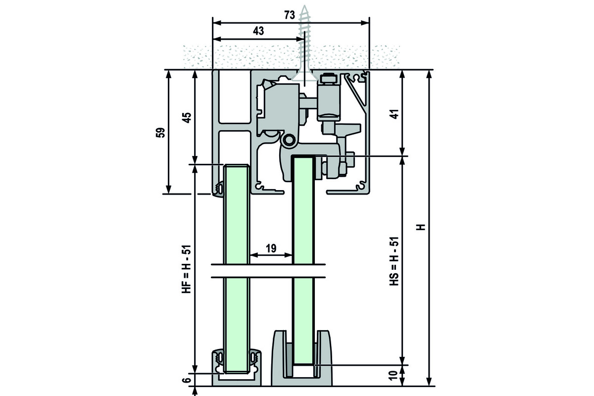 Komplett-Set VITRIS Portavant M80, Deckenmontage, mit Seitenteil