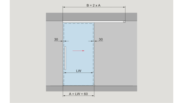 Komplett-Set DORMA GLAS MUTO 60 2.0, Deckenmontage