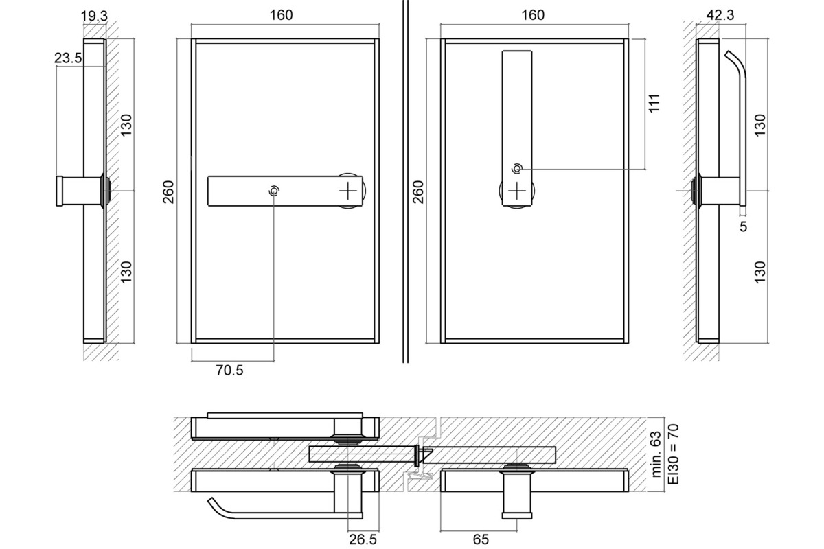 Einlass-Flachdrückergarnituren BOME Keiros™ 260 V-20