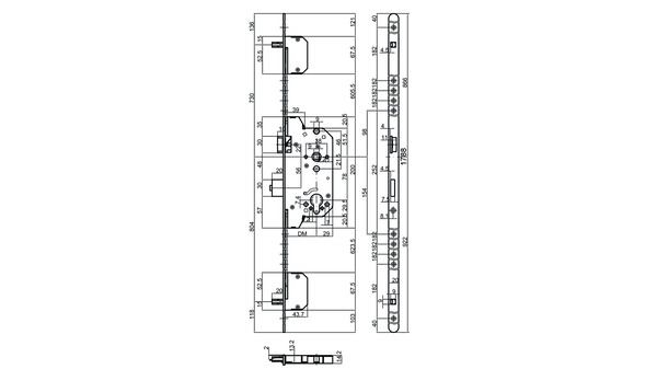 Panik-Sicherheits-Mehrpunktverriegelung MSL PANIK TRIBLOC 1859 PE-ZF