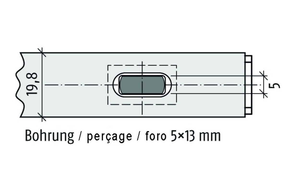 Türkantenriegel PLANET KR zu 2-flügligen Türabschlüssen PLANET Profilbreite 13 mm und 20 mm