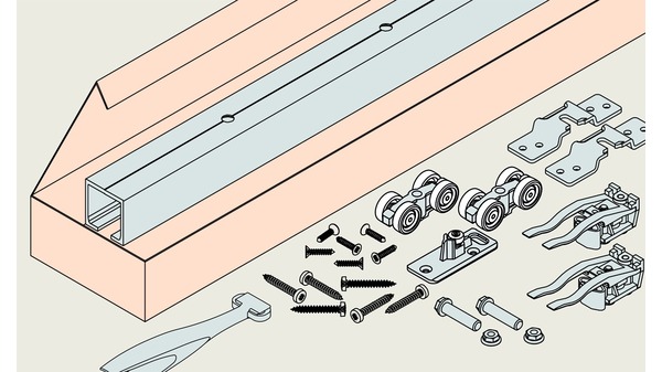 Komplett-Set Schiebetürbeschläge HAWA Porta 60/100 H