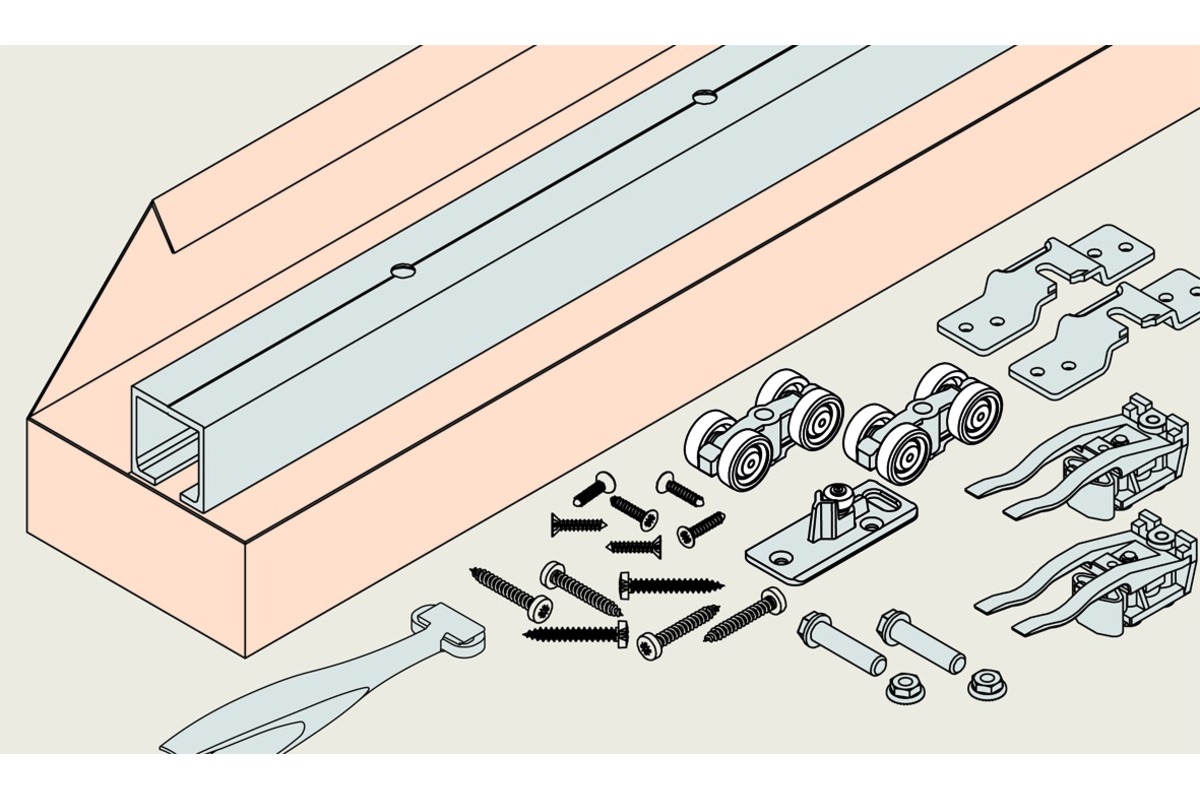 Komplett-Set Schiebetürbeschläge HAWA Porta 60/100 H