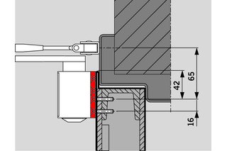 Montageplatte zu DORMAKABA TS 73 V / TS 83