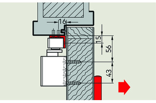 Sturzfutterwinkel für Gleitschienen DORMAKABA G-N XEA