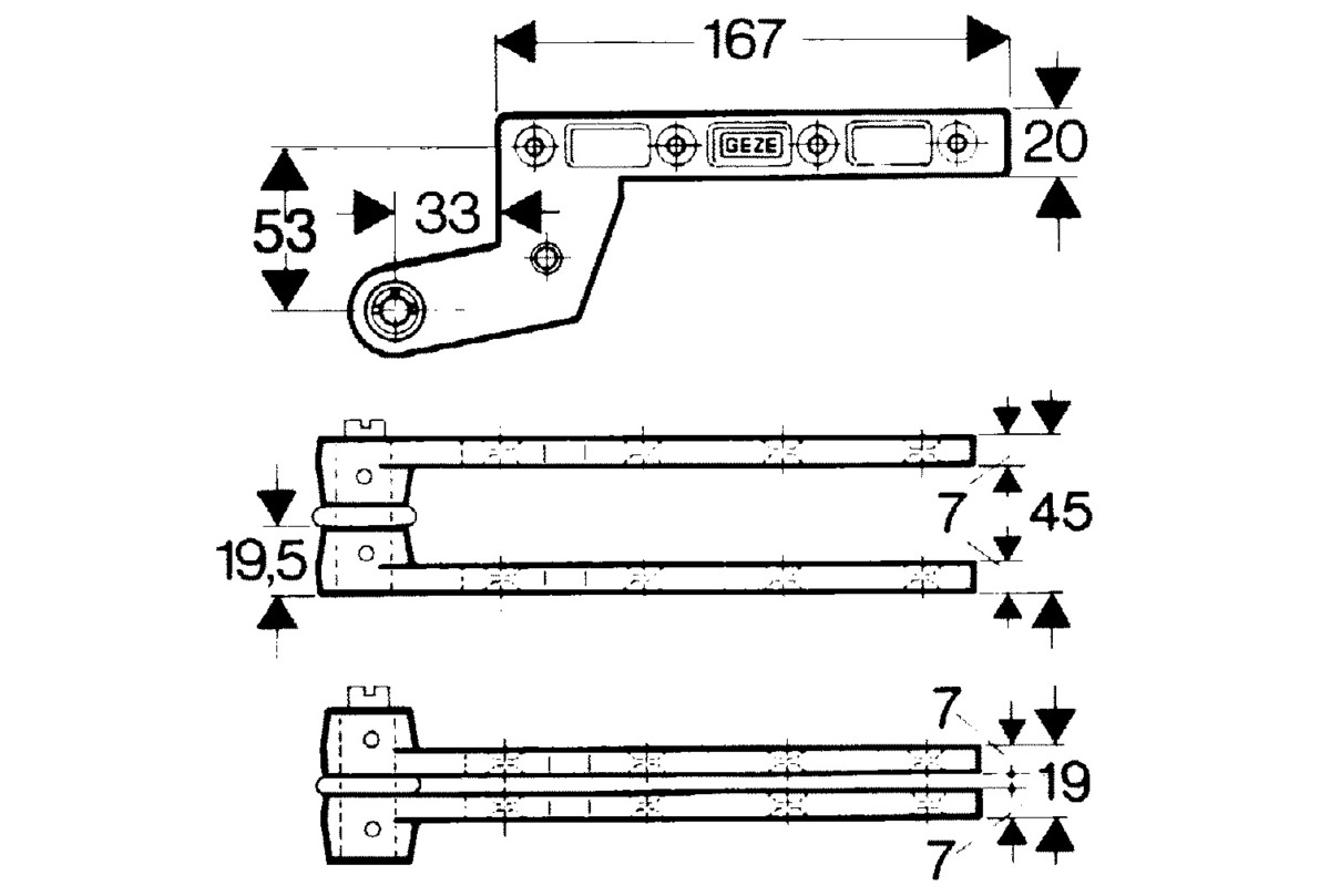 Zapfenbänder GEZE Modell DB für Anschlagtüren