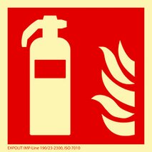 Langnachleuchtende Brandschutzsymbole