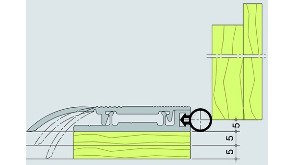 Universal-Bodenschwelle ALUMAT mit Silikondichtung