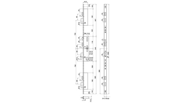 Panik-Sicherheits-Mehrpunktverriegelung MSL mFlipLock 24544 PE-SV-TF