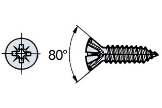 Blechschrauben Linsensenkkopf