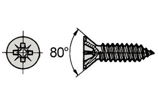 Blechschrauben Senkkopf A2