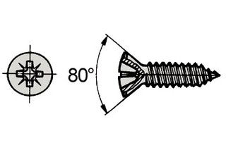 Blechschrauben Linsensenkkopf A2