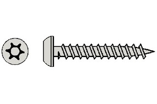 Sicherheits-Blechschrauben Flachrundkopf A2