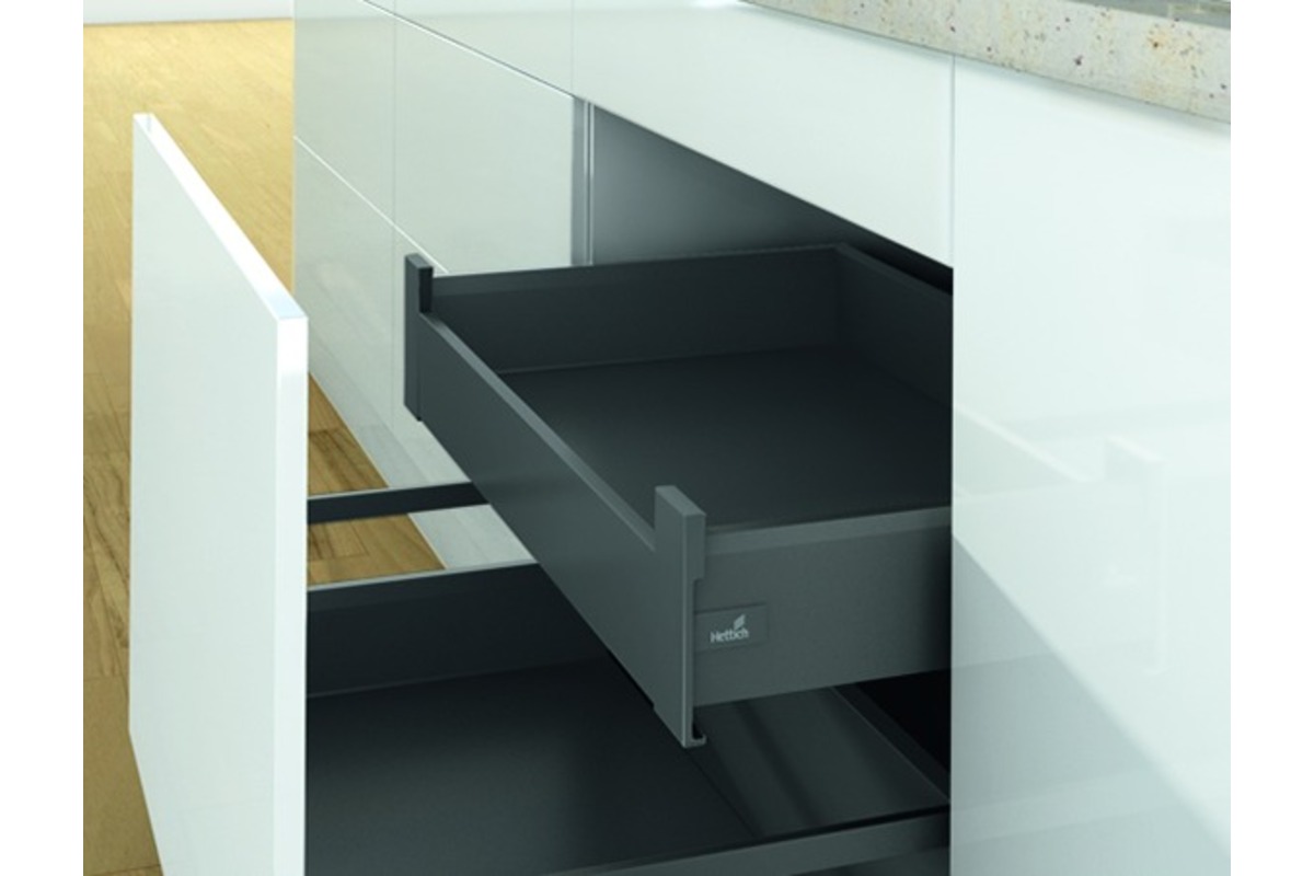 AMIX Fertigschubkasten Komplett - Weißer Metall-Schubkasten Für Küchenschränke, Einbau Einfach