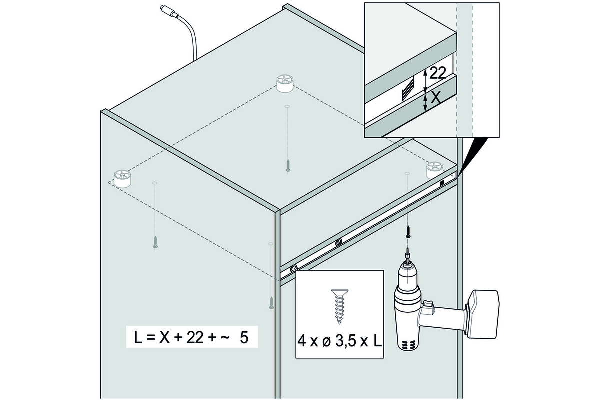Griffloses Öffnungssystem für Kühlschränke HETTICH Easys