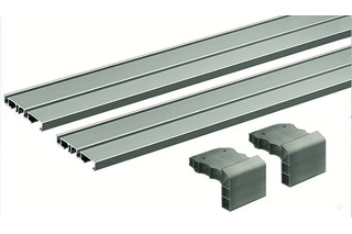 Laufprofil HETTICH SlideLine M, 2-bahnig, zum Aufschrauben