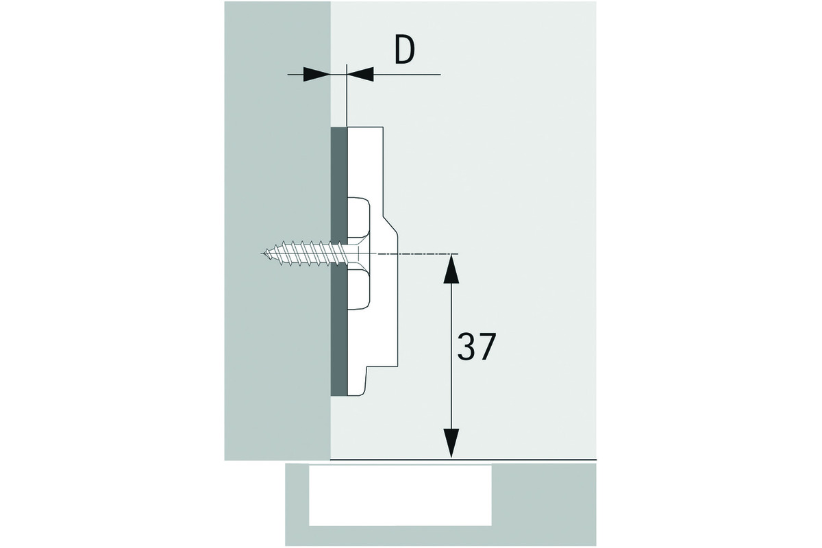 Paralleladapter HETTICH Veosys für Kreuzmontageplatten