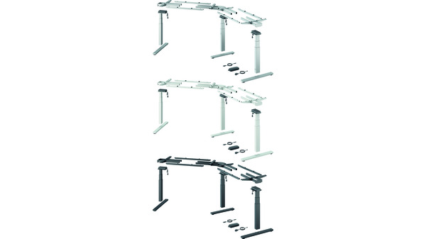 Höhenverstellbares Elektro-Schreibtisch-System HETTICH Steelforce Pro 673 Highline 135° XL