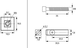 Stift HETTICH Cadro inkl. Zylinderkopfschraube
