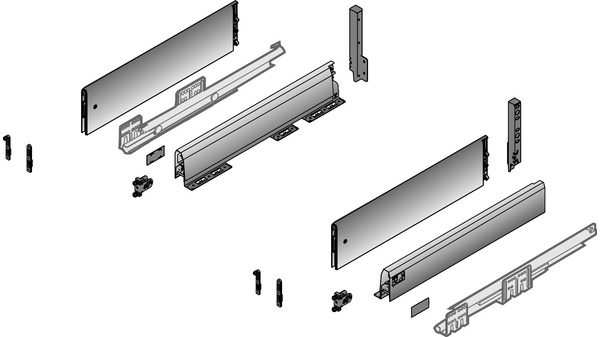 Komplett-Set Schubkasten HETTICH ArciTech 94/218, mit TopSide, 70 kg