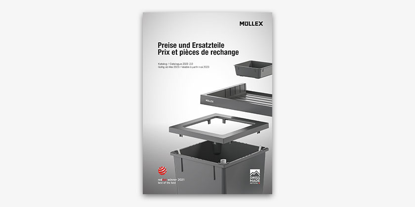 Auf über 60 Seiten Preise und Ersatzteile MÜLLEX Abfalltrennsysteme.