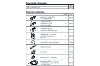 HAWA-Symmetric 80/G Garn. für 2 Türen
