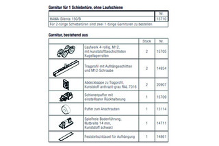 HAWA-Silenta 150/B Garn. für 1 Türe