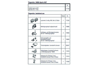HAWA-Aperto 40/F, Garnitur für 1 Türe