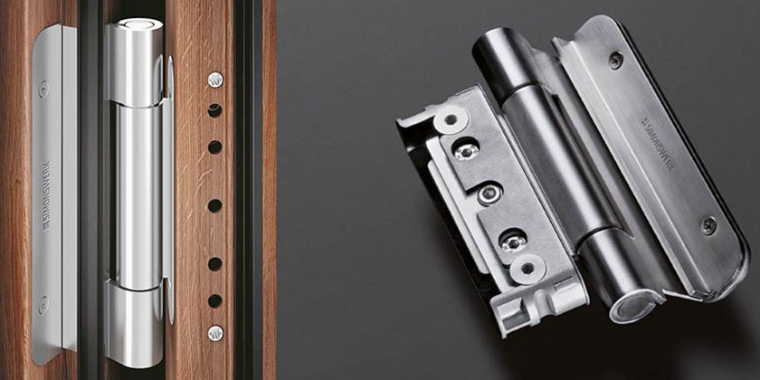Das Bandsystem vereint Technik, Funktion und Optik für alle Profilgeometrien von Holzhaustüren.