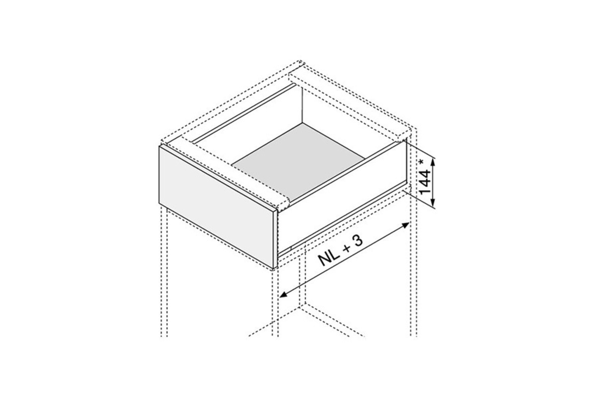 Komplett-Schubkasten-Set BLUM LEGRABOX pure K, polarsilber