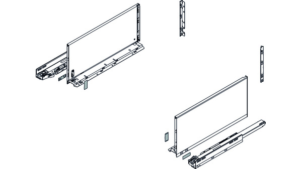 Schubkasten Komplett-Set BLUM Legrabox pure F, 40/70 kg, TIP-ON