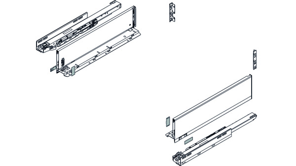 Schubkasten Komplett-Set BLUM Legrabox pure K, 40 kg