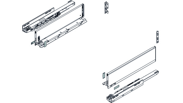 Schubkasten Komplett-Set BLUM Legrabox pure K, 40 kg