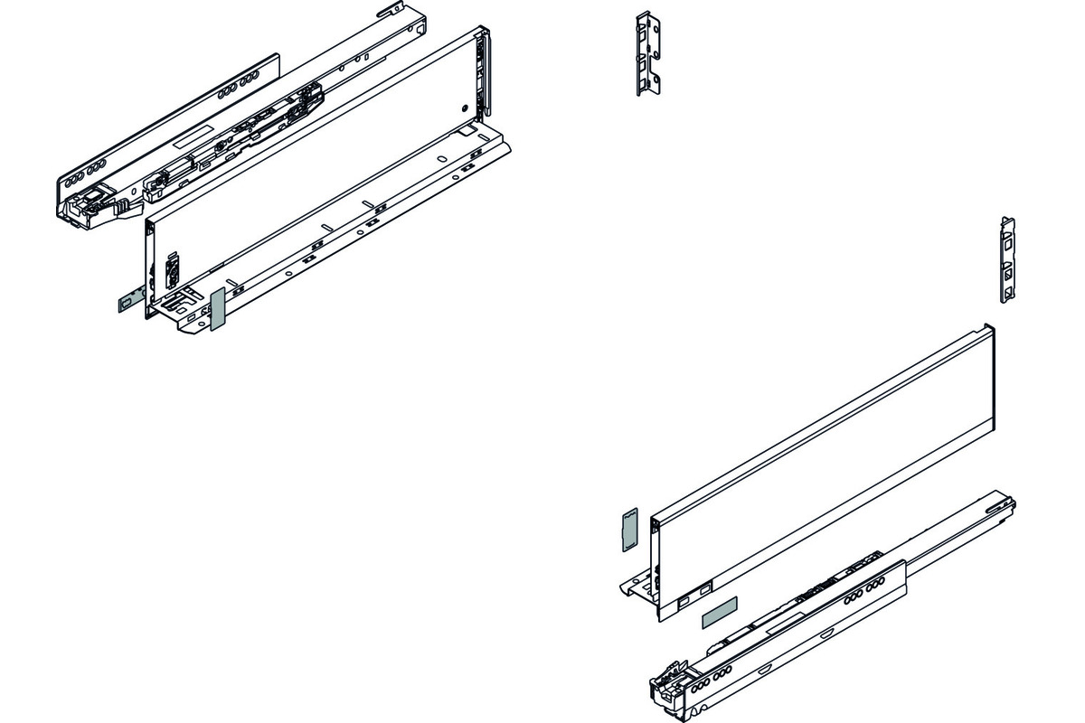 Schubkasten Komplett-Set BLUM Legrabox pure K, 40 kg